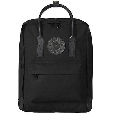 Fjallraven Kanken 2 Leather Trim Backpack, Black Fjallraven Kanken 2 Leather Trim Backpack, Black